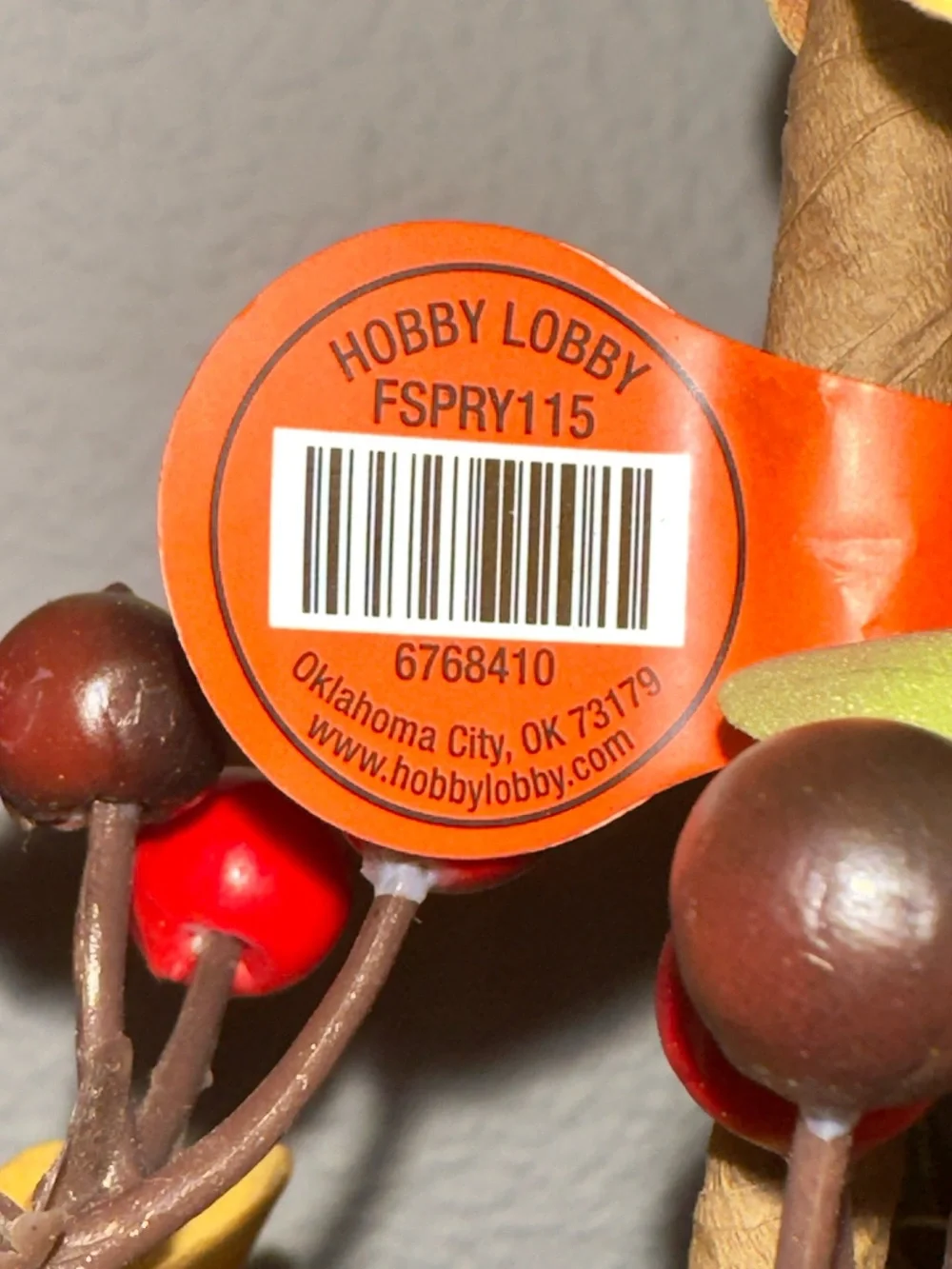 Hobby Lobby Pinecone and Berry Fall Spray